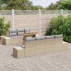 vidaXL Garten-Sofa-Set mit Speicher 8 pcs Beige Poly Rattan