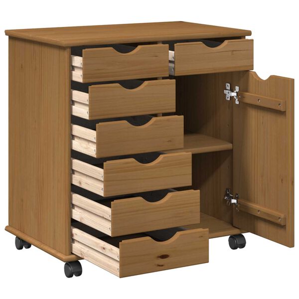 vidaXL Rollschrank Honigbraun 63,5 x 39 x 65,5 cm Massivholz Kiefer