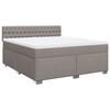vidaXL Boxspringbett mit Matratze Taupe 180x200 cm Stoff