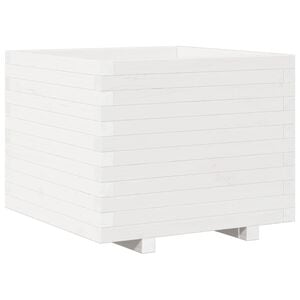 vidaXL Pflanzk&uuml;bel Wei&szlig; 60x60x49,5 cm Massivholz Kiefer