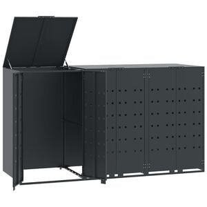 vidaXL M&uuml;lltonnenbox f&uuml;r 3 Tonnen Anthrazit 207x79x117 cm Stahl