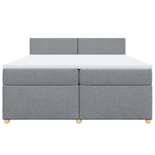 vidaXL Boxspringbett mit Matratze Hellgrau 200x200 cm Stoff
