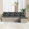 vidaXL Sofa Set mit Kissen 5 pcs Hellgrau Poly Rattan