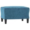vidaXL Sessel mit Hocker Blau 60 cm Samt