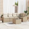vidaXL Sofa Set mit Kissen 6 pcs Beige und Creme Poly-Rattan