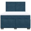 vidaXL Boxspringbett mit Matratze Blau 140x190 cm Samt