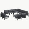 vidaXL Gartensofa-set 12 stk. Schwarz Stahl