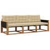 vidaXL Outdoor-Sofagarnitur mit Kissen 3 pcs Natur und Beige