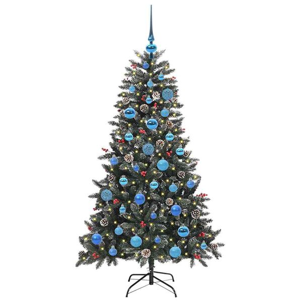 vidaXL K&uuml;nstlicher Weihnachtsbaum Gr&uuml;n 150 cm PVC, Plastik und Stahl