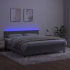 vidaXL Boxspringbett mit Matratze & LED Hellgrau 180x200 cm Samt