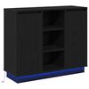 vidaXL LED-Sideboard Schwarz Eichen-Optik 90 x 32 x 75 cm