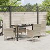 vidaXL Garten Essgruppe mit Kissen 5 pcs Hellgrau Poly-Rattan