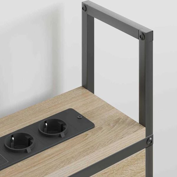 vidaXL Kopfteil mit Stauraum mit Ladestation Sonoma-Eiche 150 cm