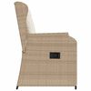 vidaXL Gartensessel mit Kissen 2 Stk. Verstellbar Beige Poly Rattan