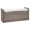 vidaXL Sitzbank mit Stauraum mit Kissen Grau 110 x 40 x 50 cm Rattan