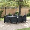 vidaXL Garten Essgruppe 9 pcs Anthrazit Polypropylen