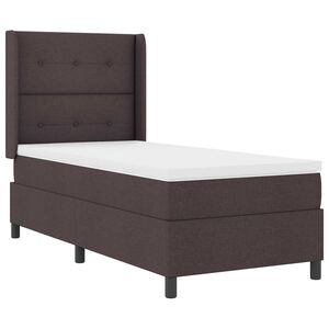 vidaXL LED Boxspringbett mit Matratze Dunkelbraun 80 x 200 cm Stoff
