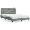 vidaXL Bett mit Matratze "Hvar" Hellgrau 140x190 cm Stoff