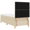 vidaXL Boxspringbett mit Matratze mit Kopfteil Creme 80 x 200 cm Stoff