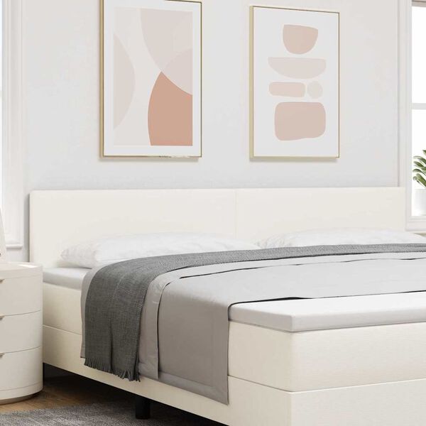 vidaXL Kopfteil mit Kopfteil Creme 200 cm Kunstleder