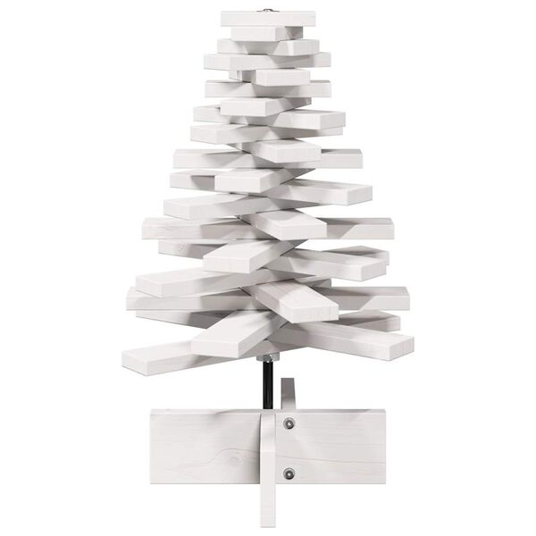 vidaXL Weihnachtsbaum zum Schm&uuml;cken Wei&szlig; 60 cm Massivholz Kiefer