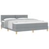 vidaXL Boxspringbett mit Matratze Hellgrau 180 x 200 cm Stoff
