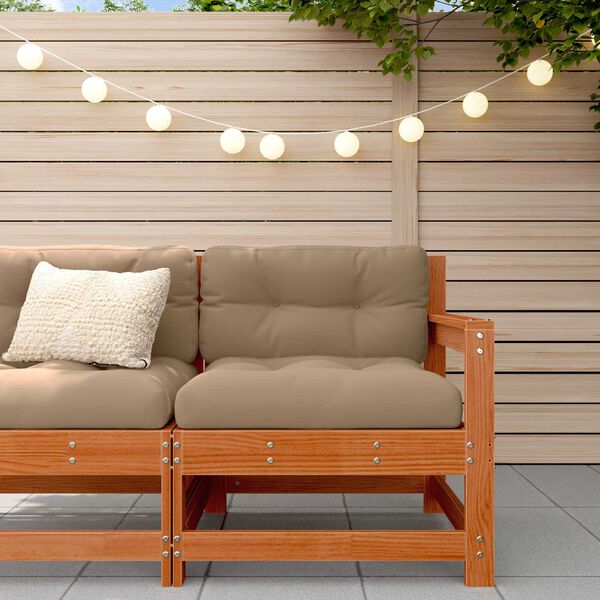 vidaXL Gartenecksofa Massives Kiefernholz Wachsbraun