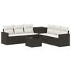 vidaXL Sofa Set 8 stk. Schwarz und Cremewei&szlig; Polyrattan und Stahl