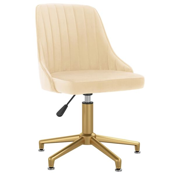 vidaXL Esszimmerst&uuml;hle 4 Stk. Drehbar Creme Samt