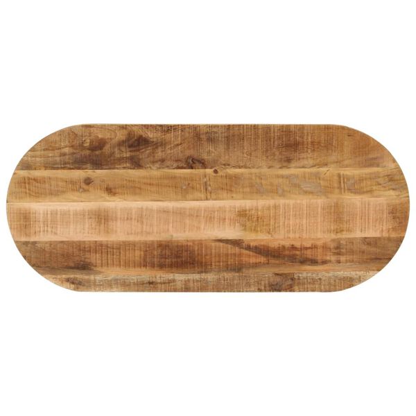 vidaXL Tischplatte 100x50x2,5 cm Oval Raues Massives Mangoholz
