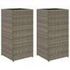 vidaXL Pflanzk&uuml;bel 2 Stk. Grau 30x30x60 cm Poly Rattan