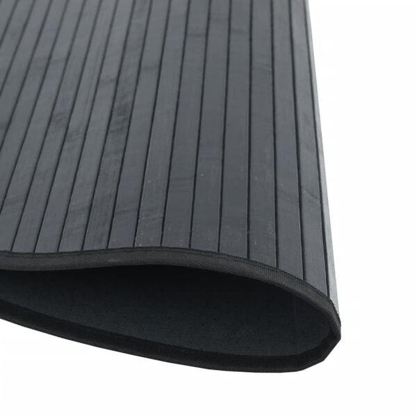 vidaXL Teppich Rund Schwarz 60 cm Bambus