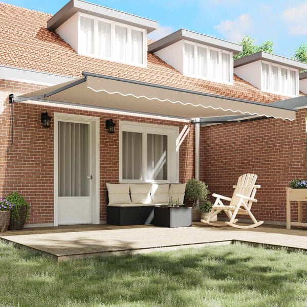 vidaXL Markise Beige 450 x 300 x 165 cm Polyester und Metall