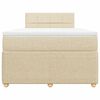 vidaXL Boxspringbett mit Matratze Creme 120x190 cm Stoff