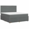 vidaXL Boxspringbett mit Matratze Dunkelgrau 160 x 200 cm Stoff