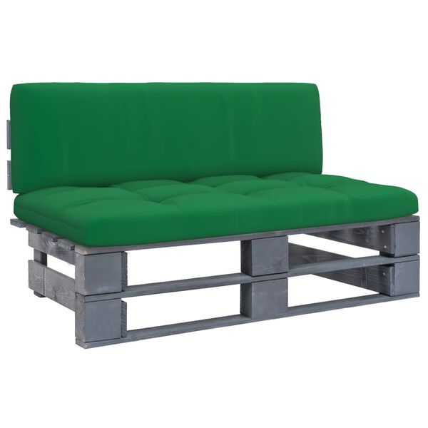 vidaXL Outdoor-Mittelsofa Paletten Imprägniertes Kiefernholz Grau