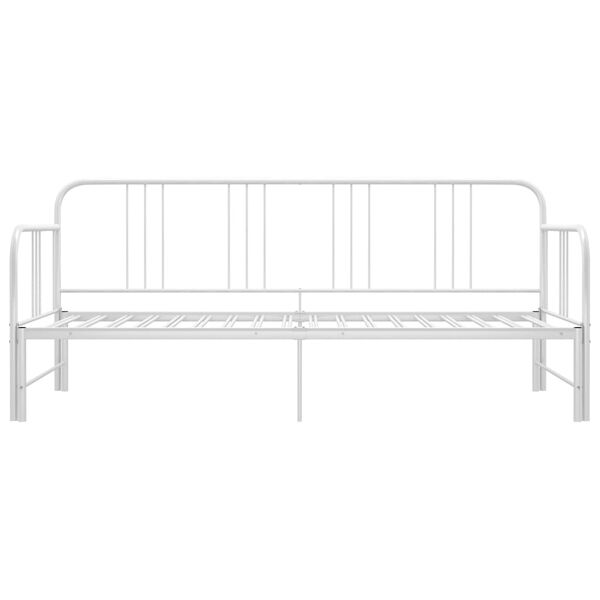 vidaXL Ausziehsofa Bettgestell Wei&szlig; Metall 90x200 cm