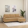 vidaXL 3-Sitzer-Sofa mit Hocker Braun 180 cm Samt
