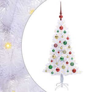 vidaXL K&uuml;nstlicher Weihnachtsbaum Wei&szlig; 120 cm PVC und Stahl