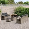 vidaXL Gartensofa-set mit Kissen 10 pcs Grau Poly-Rattan
