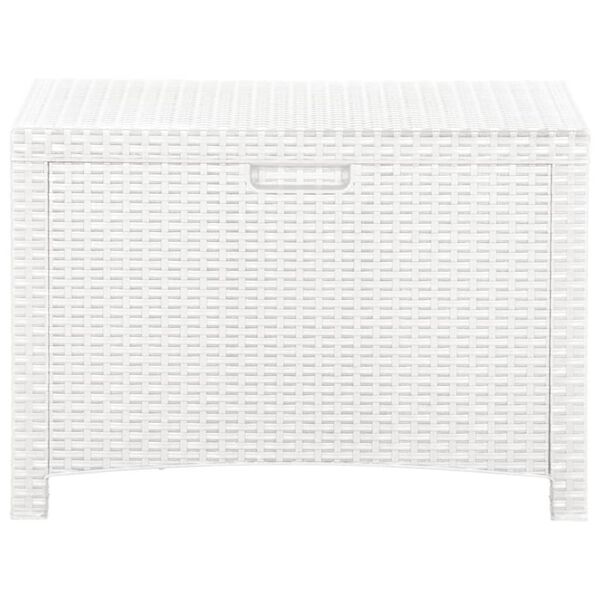 vidaXL Garten-Aufbewahrungsbox 60x54x41 cm PP Rattan Wei&szlig;