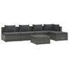vidaXL 6-tlg. Garten-Lounge-Set mit Kissen Poly Rattan Grau