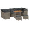 vidaXL Garten-Sofa-Set mit Kissen mit Speicher 10 pcs Grau