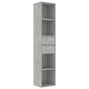 vidaXL B&uuml;cherregal Betongrau 36x30x171 cm Holzwerkstoff