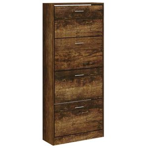 vidaXL Schuhschrank R&auml;uchereiche 63x24x147 cm Holzwerkstoff