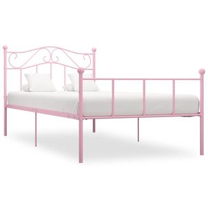 vidaXL Bettgestell Rosa Metall 90&times;200 cm