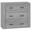 vidaXL Sideboards 3 Stk. Grau Sonoma Holzwerkstoff