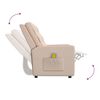 vidaXL 2-Sitzer Massagesessel Creme Stoff