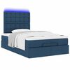 vidaXL Ottoman-Bett mit Matratze & LEDs Blau 120x190 cm Stoff
