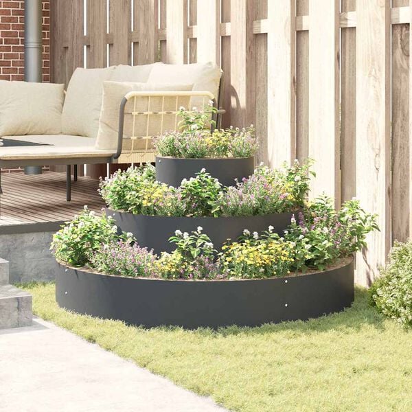 vidaXL Gartenblumentopf Anthrazit 120 x 120 x 20 cm Stahl